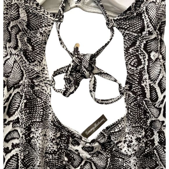 Tommy Bahama One Piece Swimsuit Snake Print Women’s Size 10 Black/White - Picture 6 of 8